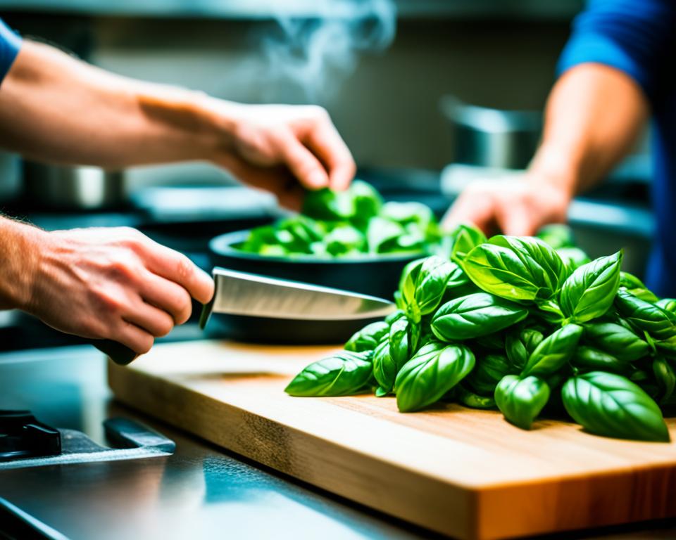 cooking with basil